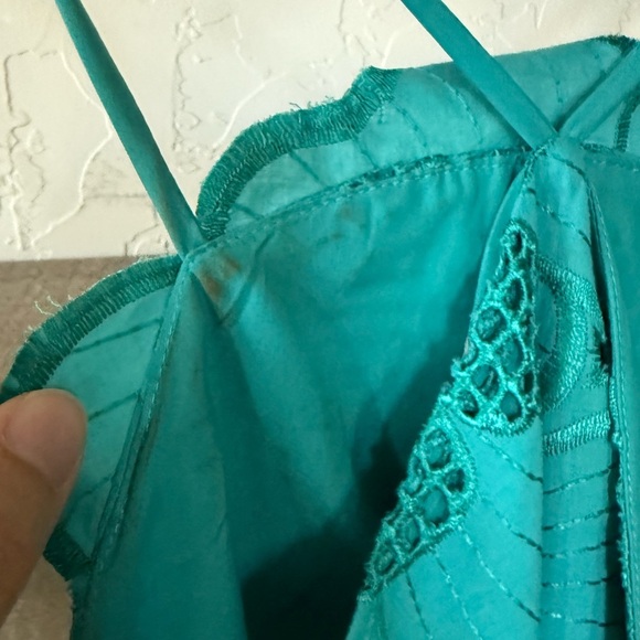 Corey Lynn Calter|Teal boho floral Sleeveless Women's Top,mesh florals•••size S - Picture 11 of 12